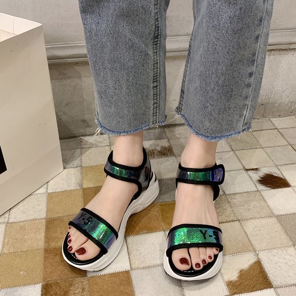 

female shoes ladies' slippers platform sneaker women home slides med lady 2020 flat designer soft girl basic rubber, Black