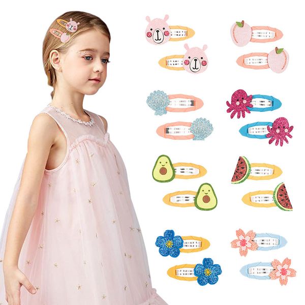 20 Stili Bambino Coniglio Barrettes Girl Bangs Clip kids Animal Fruit tornante Accessori per capelli per bambini Cute Baby Hair Clips 2 pezzi / set M1630