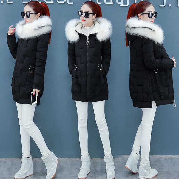 

down coat autumn winter jacket long women coat female candy colors winter jacket women parka warm casual overcoat parkas, Black
