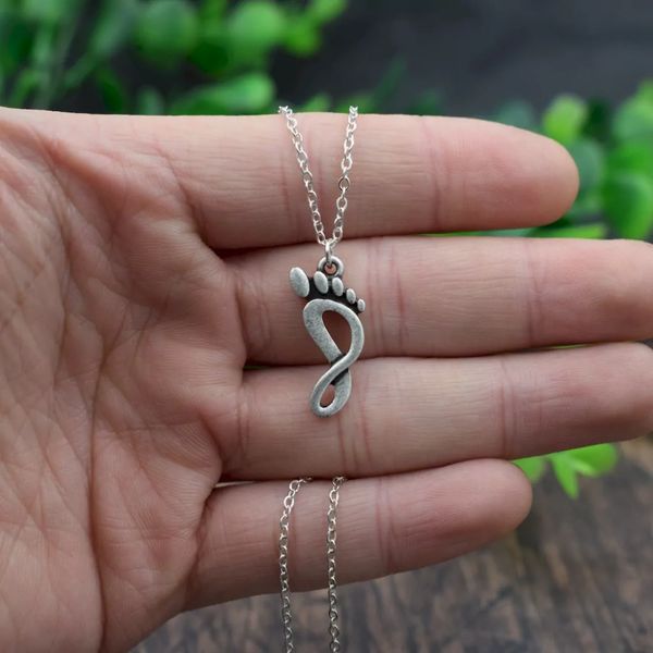 

sanlan foot necklace small feet charm fashion pendants gift jewelry, Silver