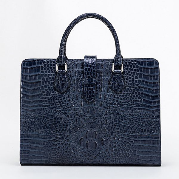 

new crocodile pattern genuine men's bag cross section handbag business briefcase first layer leather messenger ing