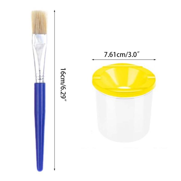 

30pcs no spill paint cups set with lids and paint brushes for watercolor art e65a