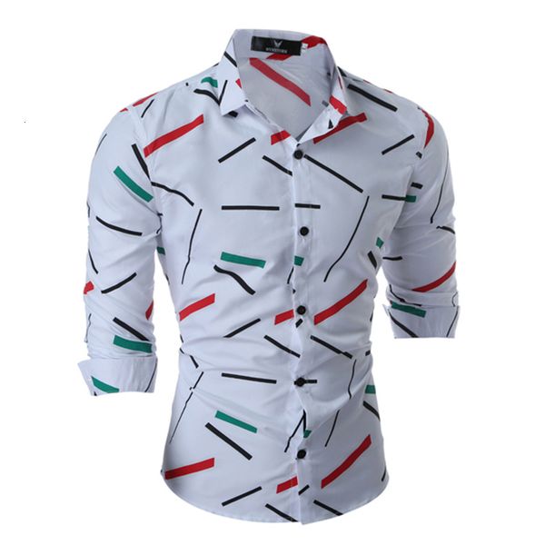 

printed fashion men's shirts full sleeve western casual young boys slim fit low price, White;black