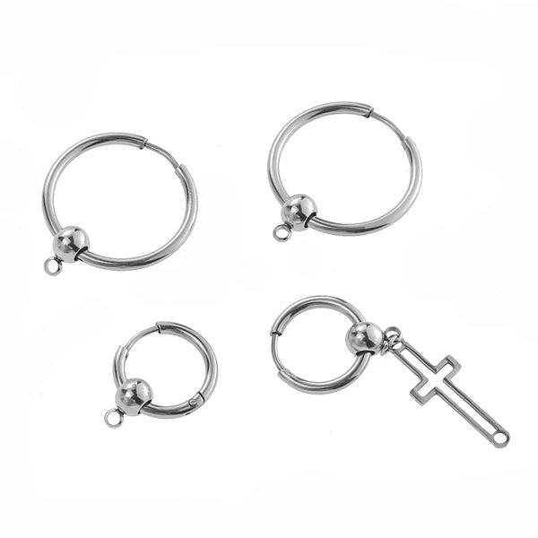 

2pcs/lot stainless steel back clips ear hooks earrings findings for components diy earring jewelry making supplies nickel-free, Golden;silver