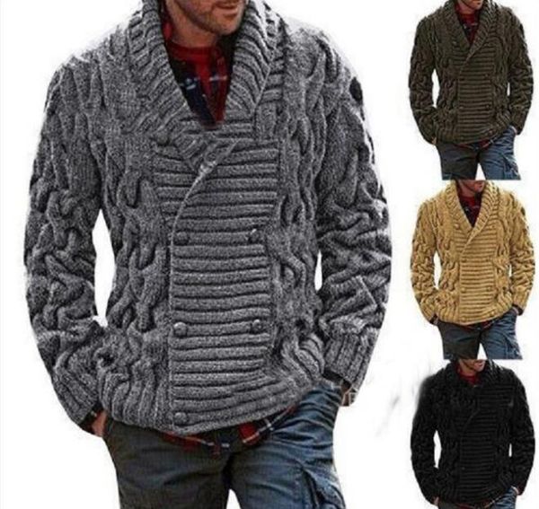 

men's sweaters european and american cardigan sweater v-neck long-sleeved solid color, White;black