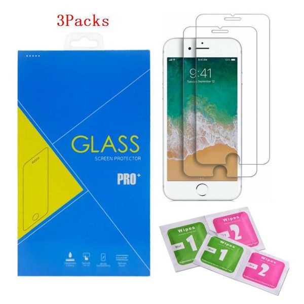 

3packs glass for iphone 11 pro xs max x 8 7 6s plus screen protectors tempered