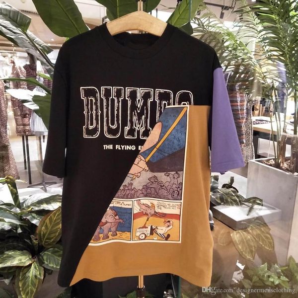 

женская дизайнер футболку летучего слона дамбо мода короткий рукав свободной одежды панелей бесплатной доставку, White