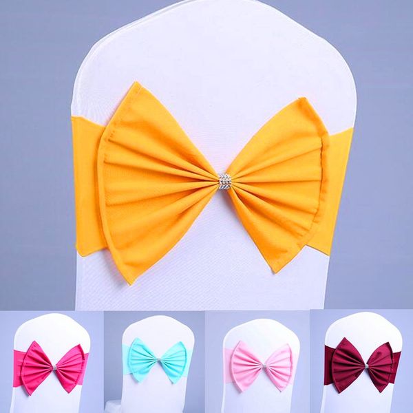 

spandex bow tie bands decorative chair sashes accessory banquet seat decoration sashes for wedding stoel versiering 56028