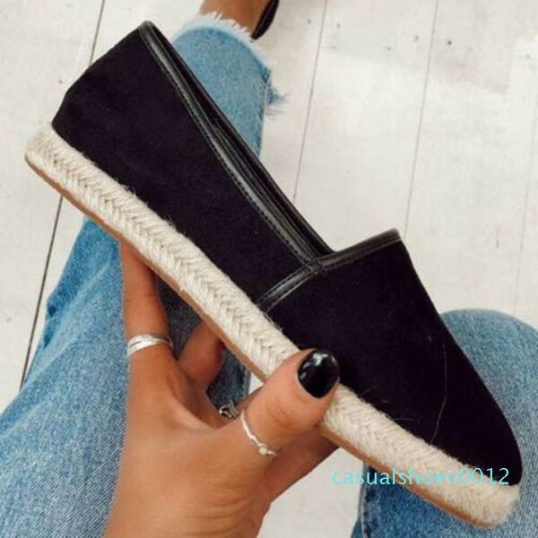

adisputent women flat slip espadrilles ladies summer casual plimsolls shoes sneakers ballet loafers flat zapatos mujer 2019 c12, Black