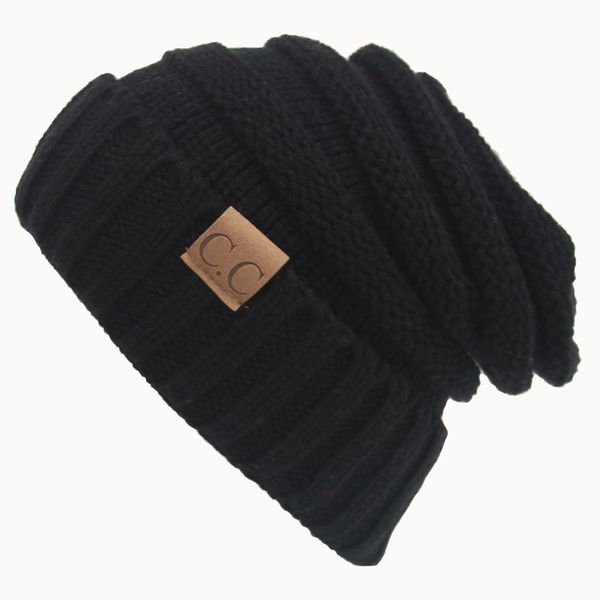 

fashion new knitted hat cc women beanies hat warm winter simple style chunky soft stretch skull hats 18 colorsjj19973, Blue;gray