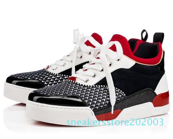 

aurelien red bottom shoes for men sneaker sports shoes flat aurelien trainers birthday wedding gift s03, Black