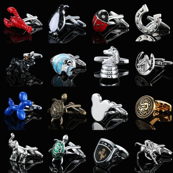 

new animal style cufflinks fashion men's french shirt cufflinks wholesale / retail, Silver;golden