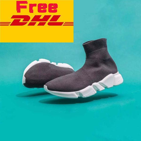 

dhl luxury designers brand sneakers speed trainer triple black red gypsophila flat sock boots casual shoes runner 2101