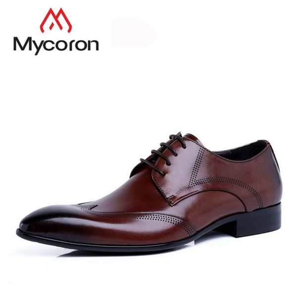 

mycoron 2019 men boots italian style leather mens luxury product oxford shoes lace up formal wedding shoes herren schuhe, Black