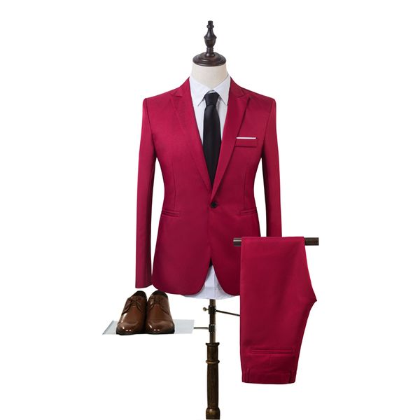 

2018 new designs coat pant suit men solid color wedding tuxedos for men slim fit mens suits korean fashion (jackets+pants, White;black