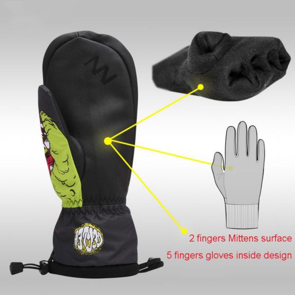 

waterproof anti-slip breathable ski snowboard gloves durable winter thick thermal sports gloves professional skiing equipment