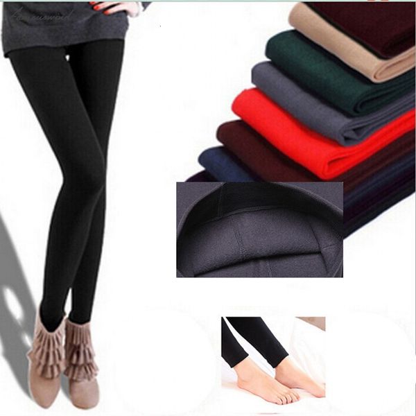 

autumn women leggings spring and winter plus velvet warm fashion slim womens pants fitness leggings for girls pants, Black