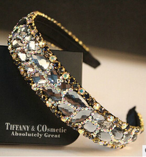 

мода ювелирные изделия сверкающий кристалл блеск марля лента невесты аксессуары для волос невесты волосы полный горный хрусталь аксессуар дл, Golden;white