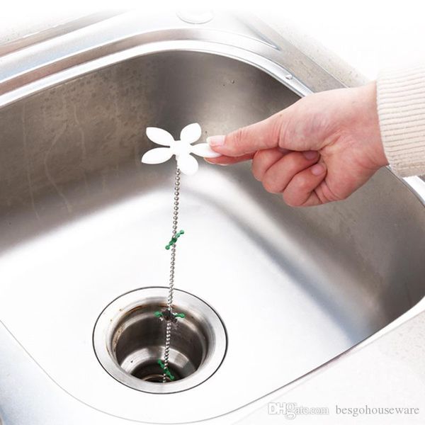 

hair cleaning hook chain flower shape kitchen cleaning tools pipeline dredge sink easy to clean drainage bathroom shower sewer bh2269 cy