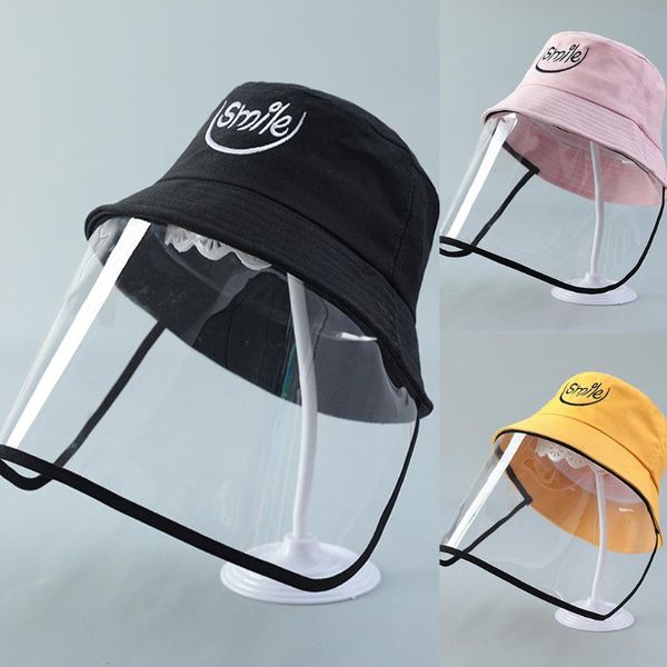 

anti-spitting protective bucket hat dustproof cover kids boys girls fisherman cap hat mask dust-proof full face cover shield