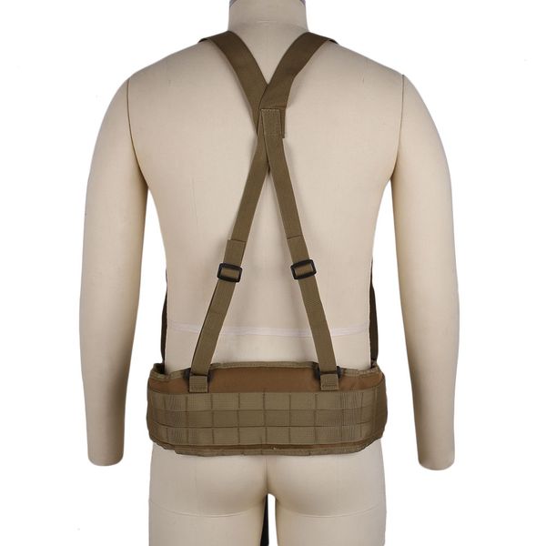 

molle tactical waist padded belt with h-shaped suspender for airsoft, Black;green