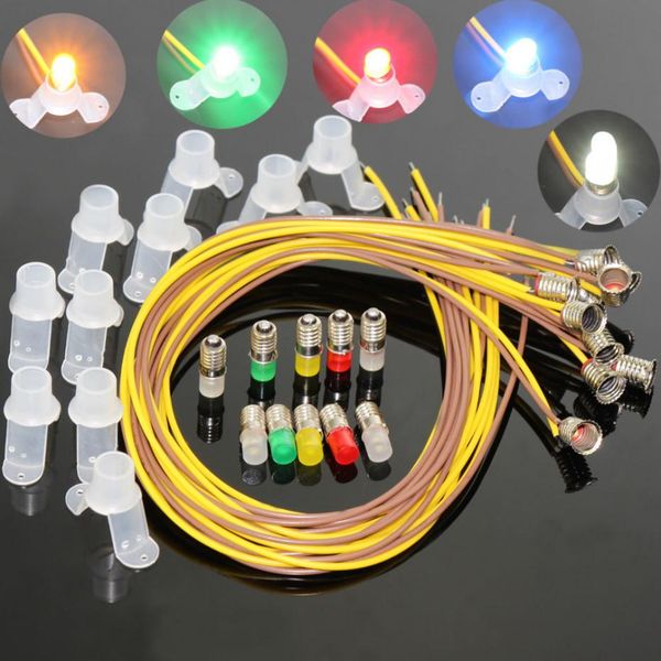 

e503t 10set colorful led screw bulb and stand e5 e5.5 16v-19v spur oo/ho/n gauge