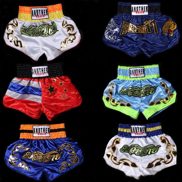 

men's muay thai boxing shorts fitness breathable martial arts fighting boxeo trunks rainningshort kickboxing cheap, Blue