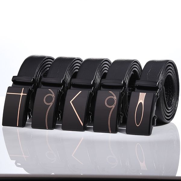 

men's 4cm double bag automatic buckle wear casual wear belt pu leather business casual clothing belt, Black;brown