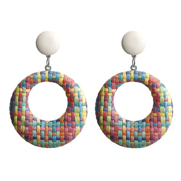 

ручные переплетения полого круг серьга для женщин нового геометрической раунд падения мотаться серьги свадебных подарков партии, Silver