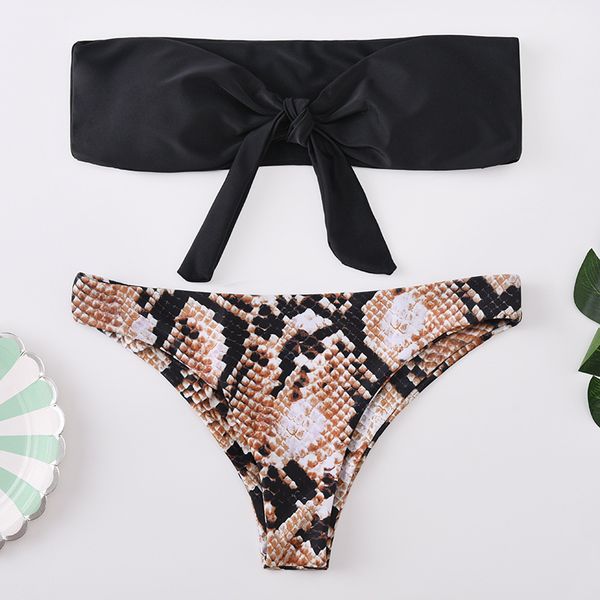 

new bikini bikini snake print split swimsuit fashion women designer swimwear brand bikinis sets 5 models size s-l, White;black