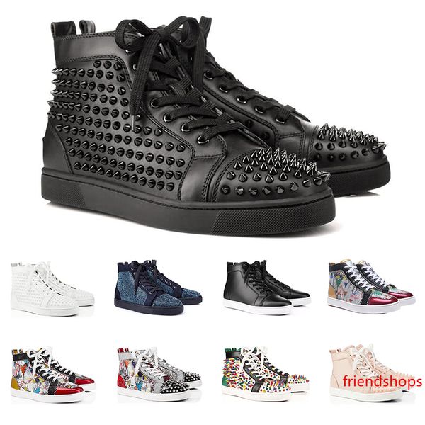 

new fashion luxury sneakers designer shoes s for men women high cut spikes party lovers genuine leather casual rivet sneaker