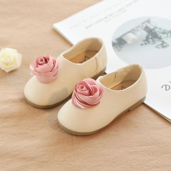 

baby girls toddler shoes big flower ornament shoes non-slip casual leather meisjes schoenen toddler girl 2020 new, Black