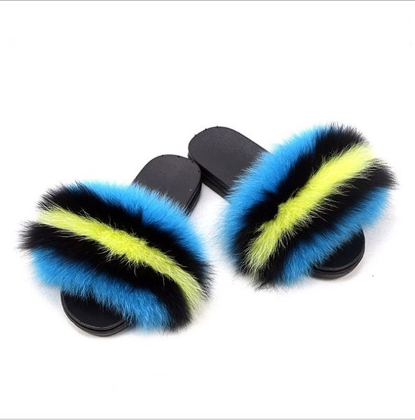

fur slides for women premium fox fur slide fox fur slides for women, Black