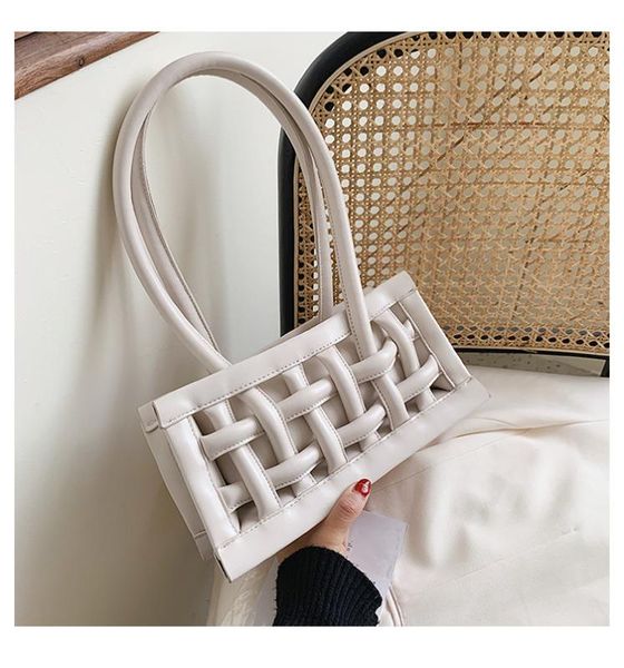 

2020 new summer pu leather hollow bag women tote shoulder bag handmade handbag bohemia lady travel