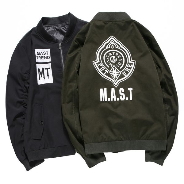 

мужского bomber jacket winter hip hop мужской pilot jacket письмо printed ветровка куртка и пальто одежда азиатского размера m-6xl, Black;brown
