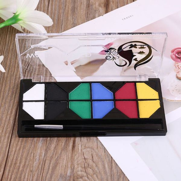 

12 color face painting body makeup non toxic safe water soluble paint with brush q1qf