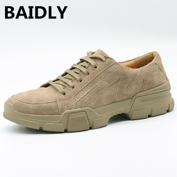 

genuine leather shoes men waterproof work safety autumn shoes for men outdoor high quality, Black