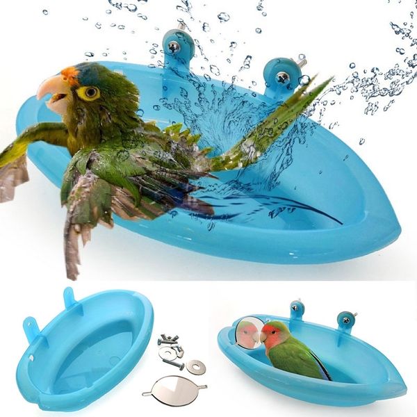 

small parrot bird bathtub pet cage accessories bird mirror bath shower box pet supplies other bird supplies