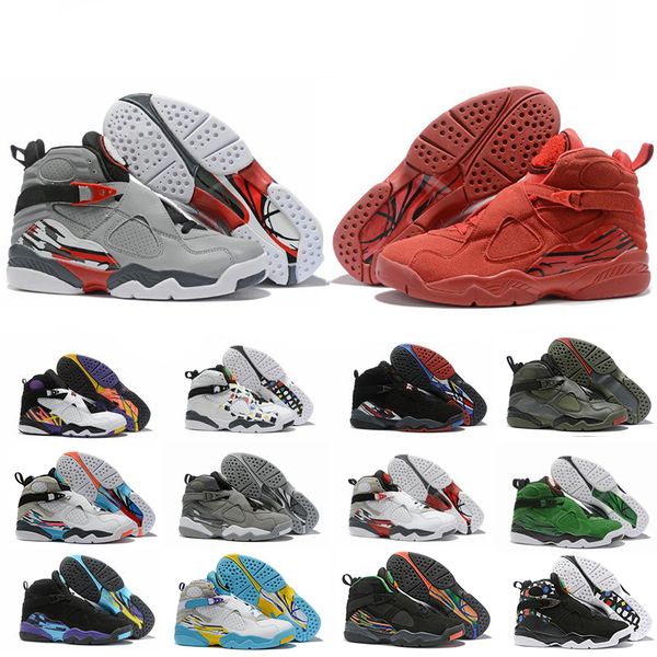 

r new white aqua raid red 8 vii 8s men basketball shoes 3m reflective valentine's day chrome countdown pack mens sports sneakers