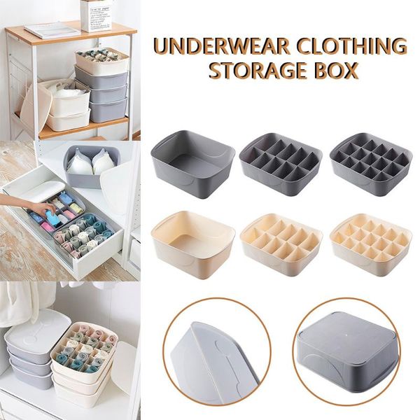 

grid bra underwear socks storage organizer box non-woven fabrics foldable large capacity bedroom box closet wardrobe #1217