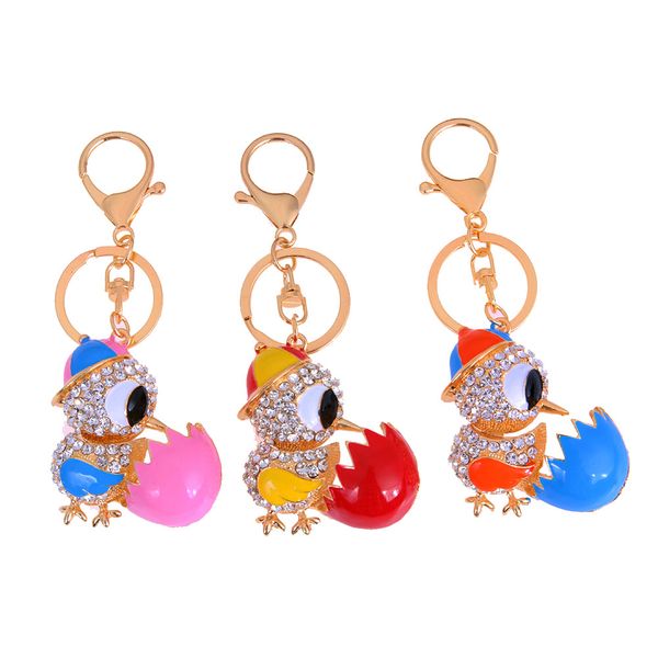 

cute owl crystal key chains rings holder for women flower purse bag buckle pendant for car keyrings keychains k288, Silver