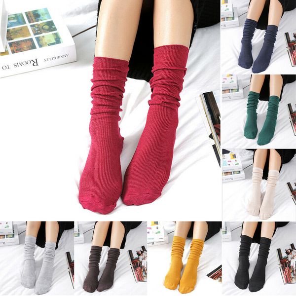 

2019 new fashion long stocking striped knee socks women cotton solid casual thigh high over the knee, Black;white