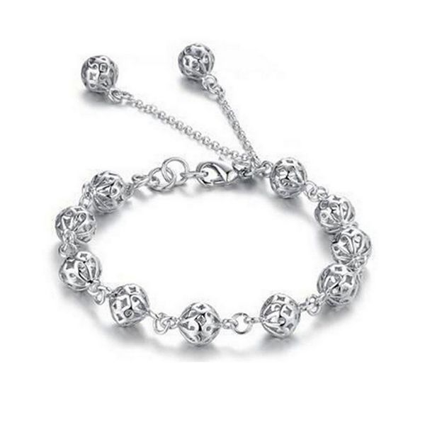 

fashion women bracelet gifts daily dating ball stylish jewelry silver color plated hollowed out exquisite accessories, Black