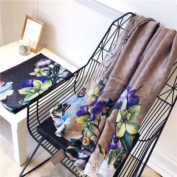 

fashion scarves for women print silk scarf female 180x90cm long shawl bandana for head large hijab scarfs for ladies rt2120, Blue;gray