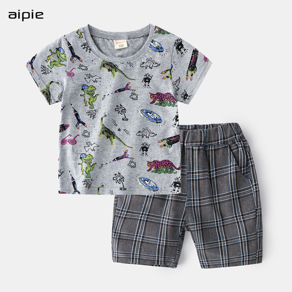 

new 2020 summer children sets casual cartoon cotton 100% fabric soft and breathable boys sets clothing kids +shorts, White