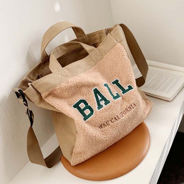 

2019 new stylish winter women fashion handbags plush shoulder messenger bag ladies chic big capacity tote bag