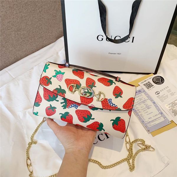

Горячие высокое качество дамы печати сумки бренд дизайн цепи Crossbody сумки на ремне женщин кожаный бумажник 22.13