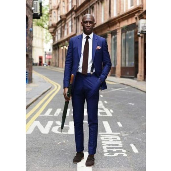 

сшитый на заказ синий slim fit вырез лацкан мужские костюмы жених смокинги жених свадьба формальный костюм мужские костюмы (куртка+брюки, White;black