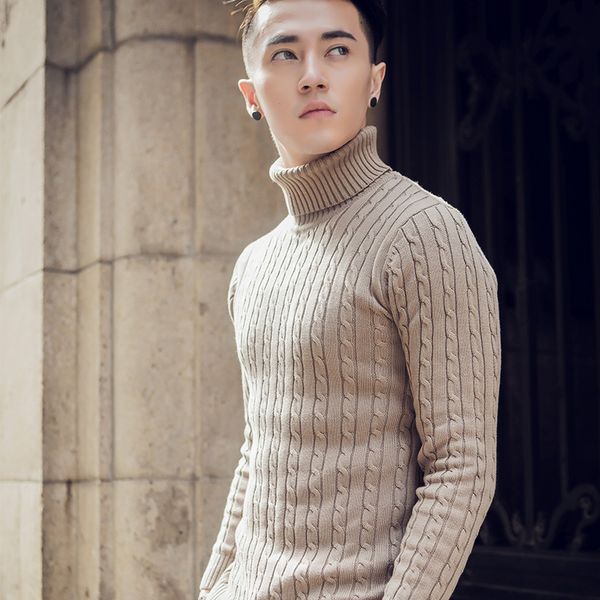 

turtleneck men sweater 2019 spring autumn long sleeve kitted sweaters pullover plus size xxxl autumn winter black pull homme, White;black
