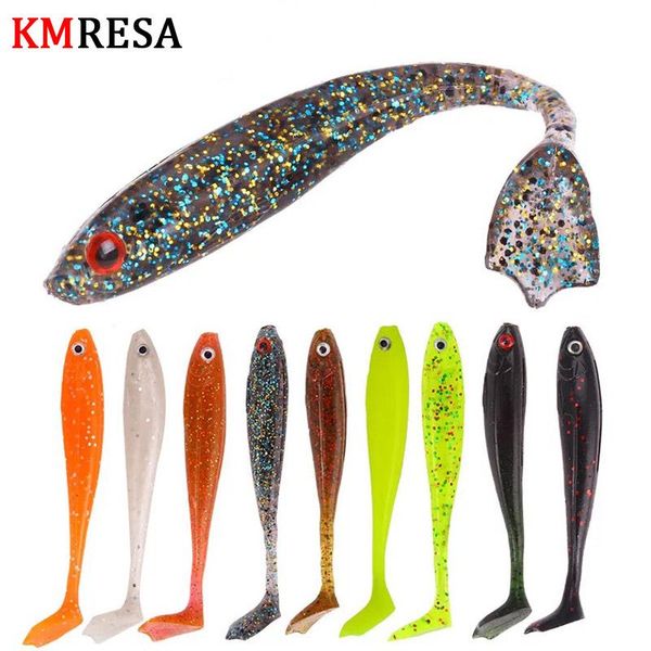 

fishing lure soft bait 3 pieces 8.4cm 5g soft worm silicone bait swimbait bass shad wobbler minnow fishing tackle qailf
